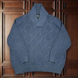 Men’s Iconic Tennis Cricket Sweater Navy Cable Knit Fisherman Mens 3XL Rochester